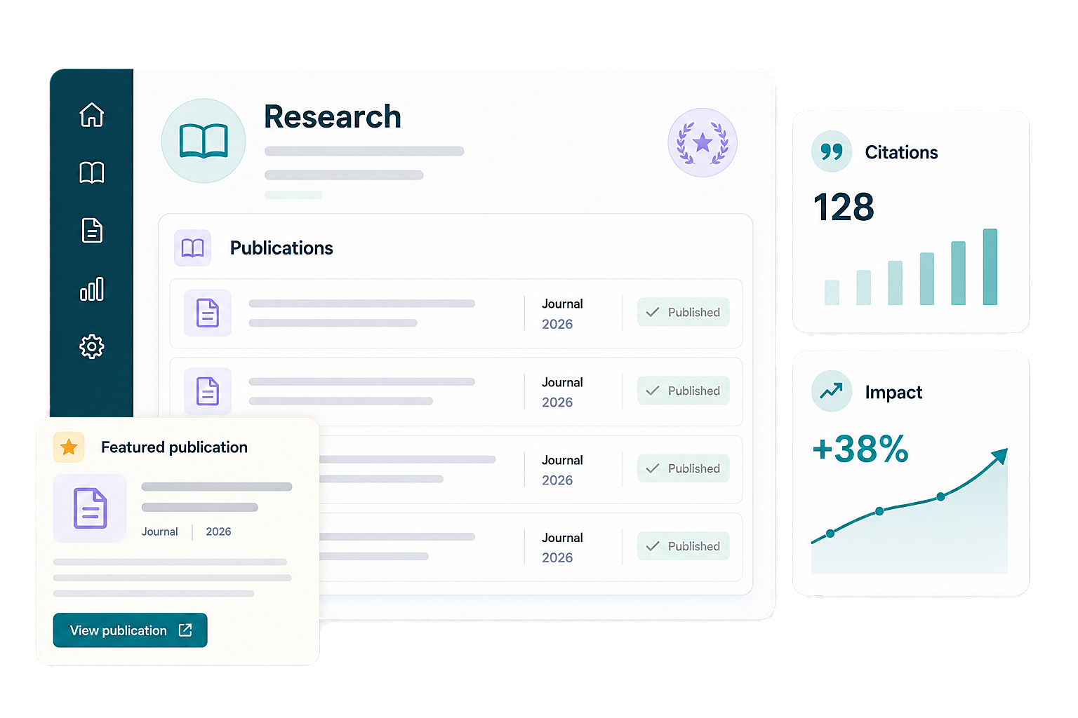 Research showcase interface illustration